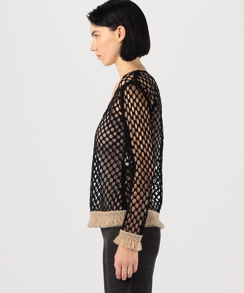 BY MALENE BIRGER（バイマレーネビルガー）の「BY MALENE BIRGER CYMBELINE クロシェトップス（ニット/セーター・レディース・ブラック・34）」の4枚目の写真