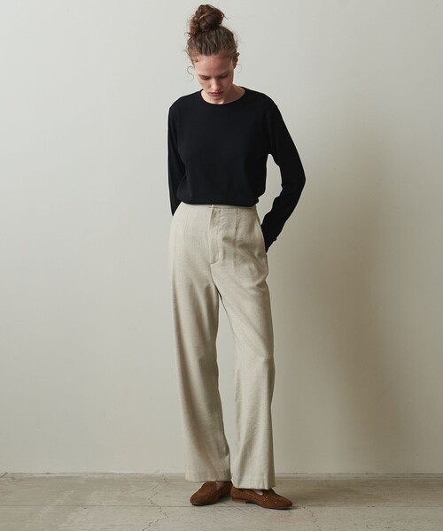Steven Alan(スティーブンアラン)の「<Steven Alan>セミフレア ネップ パンツ(その他パンツ・レディース・ブラック/ベージュ・L/M/S)」の5枚目の写真