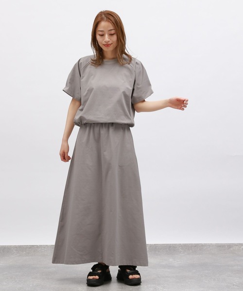 ラスト1点【GALLARDAGALANTE】短丈ボリューム袖フーディー グレー LAKOLE（ラコレ）の「カットドロストプルオーバー / 115153（Tシャツ