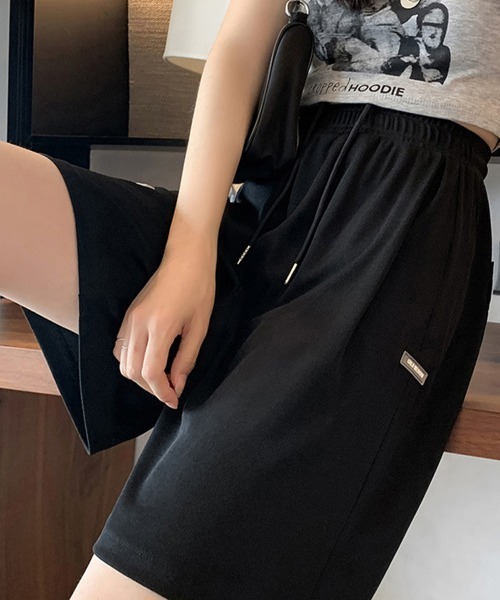 Miniministore(ミニミニストア)の「ショートパンツ カジュアルパンツ 韓国風(スウェットパンツ・レディース・ピンク/アイボリー/ブラック/ブルー/ライトグレー・FREE)」の2枚目の写真
