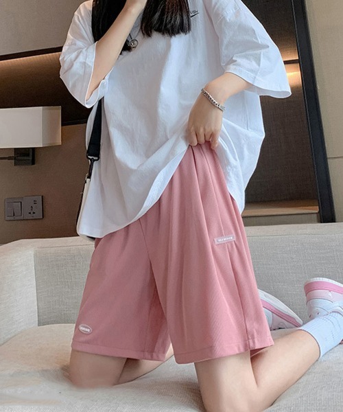 Miniministore(ミニミニストア)の「ショートパンツ カジュアルパンツ 韓国風(スウェットパンツ・レディース・ピンク/アイボリー/ブラック/ブルー/ライトグレー・FREE)」の7枚目の写真