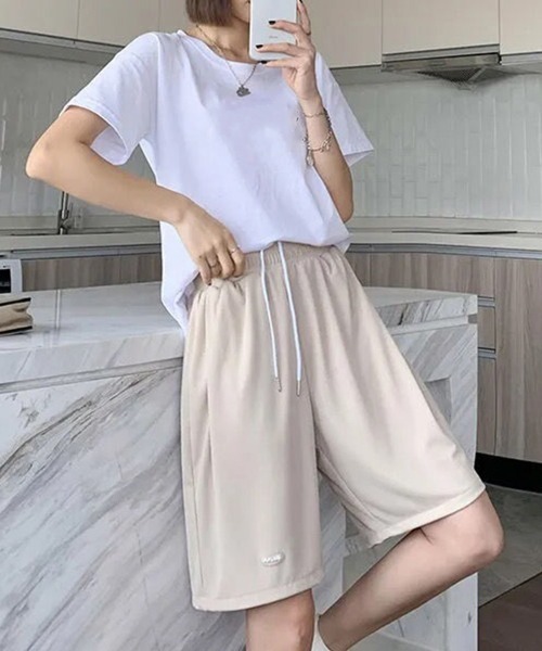 Miniministore(ミニミニストア)の「ショートパンツ カジュアルパンツ 韓国風(スウェットパンツ・レディース・ピンク/アイボリー/ブラック/ブルー/ライトグレー・FREE)」の8枚目の写真