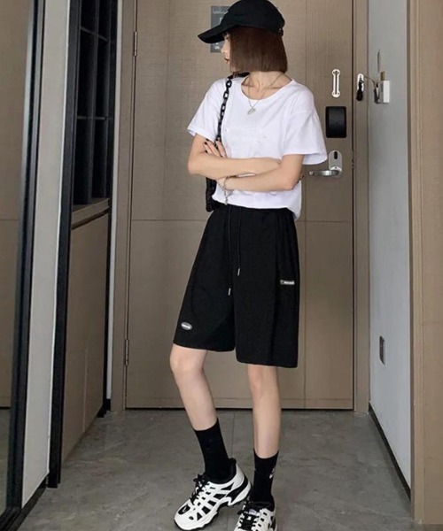 Miniministore(ミニミニストア)の「ショートパンツ カジュアルパンツ 韓国風(スウェットパンツ・レディース・ピンク/アイボリー/ブラック/ブルー/ライトグレー・FREE)」の12枚目の写真