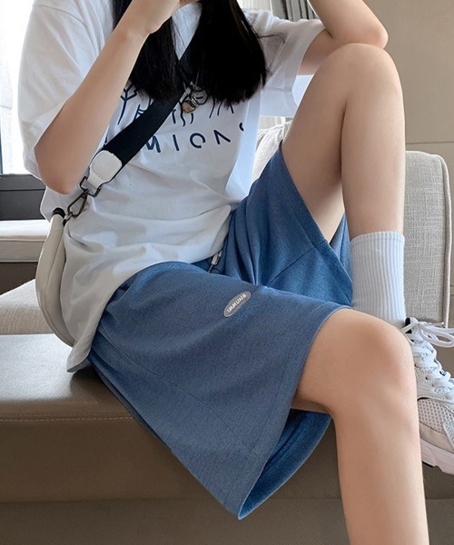 Miniministore(ミニミニストア)の「ショートパンツ カジュアルパンツ 韓国風(スウェットパンツ・レディース・ピンク/アイボリー/ブラック/ブルー/ライトグレー・FREE)」の13枚目の写真