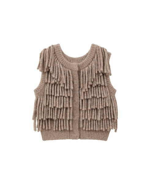 CLANE（クラネ）の「CLANE/クラネ/W FACE FRINGE KNIT VEST