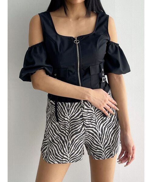 EMODA（エモダ）の「ラウンドハイウエストショートパンツ（その他パンツ・レディース・その他/ブラック・SMALL/MEDIUM）」の8枚目の写真