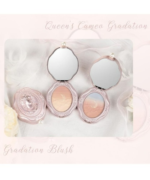 女性カメオブローチ 青白グラデーション 女性カメオブローチ 青白