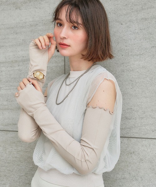セール】【涼活本舗】UVCUT99％以上 接触冷感 UPF50＋ 腕時計スリット