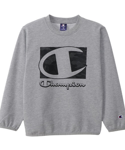 Champion グレー ロゴトレーナー Champion/チャンピオン CREW NECK SWEAT SHIRT（スウェット