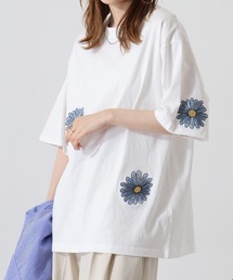 シルケット加工刺繍半袖TEE