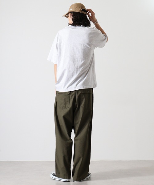ATELANE(アテレーン)の「シルケット加工刺繍半袖TEE(Tシャツ/カットソー・メンズ・ホワイト/ブラック系/ブラック/アッシュグレー/ホワイト系・L/M)」の19枚目の写真