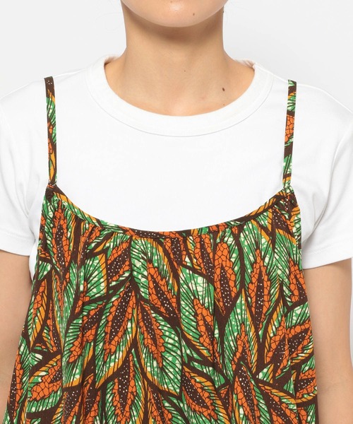LEPSIM（レプシィム）の「アフリカンプリントキャミワンピース　117921（ワンピース・レディース・グリーン/ピンク/オレンジ・FREE）」の11枚目の写真