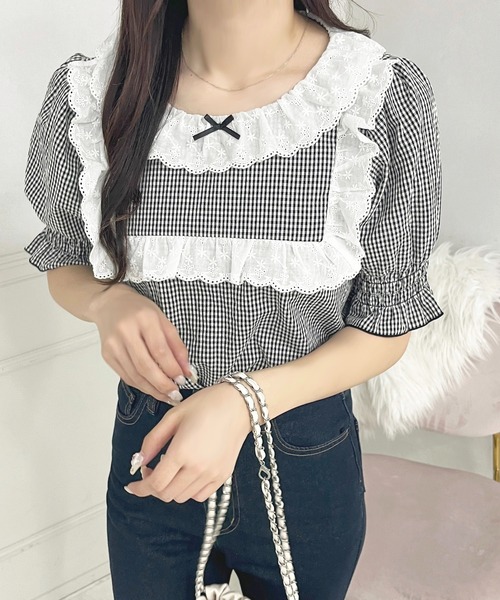 apres jour（アプレジュール）の「French girly collection スクエアフリルブラウス【ZOZOTOWN限定アイテム】（シャツ/ブラウス・レディース・ブラック系その他/オフホワイト・フリー/X-LARGE）」の22枚目の写真
