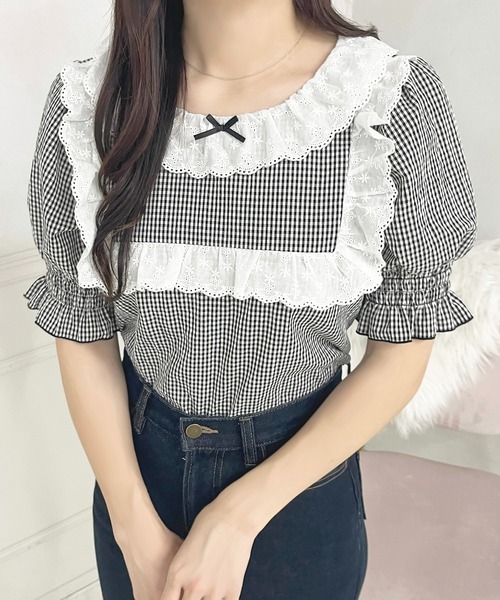 apres jour（アプレジュール）の「French girly collection スクエアフリルブラウス【ZOZOTOWN限定アイテム】（シャツ/ブラウス・レディース・ブラック系その他/オフホワイト・フリー/X-LARGE）」の12枚目の写真