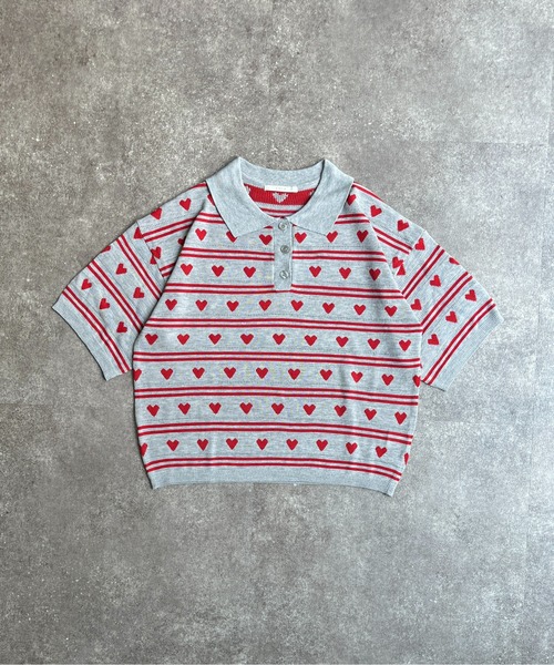 CPCM(シーピーシーエム)の「ハートジャガードボーダーポロ(ニット/セーター・レディース・ブラック/グレー/サックスブルー系・FREE)」の20枚目の写真