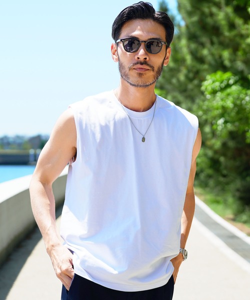 jiggys shop（ジギーズショップ）の「ルーズフィットタンクトップ（タンクトップ・メンズ・ホワイト/ブラック/チャコールグレー・MEDIUM/LARGE/X-LARGE）」の2枚目の写真