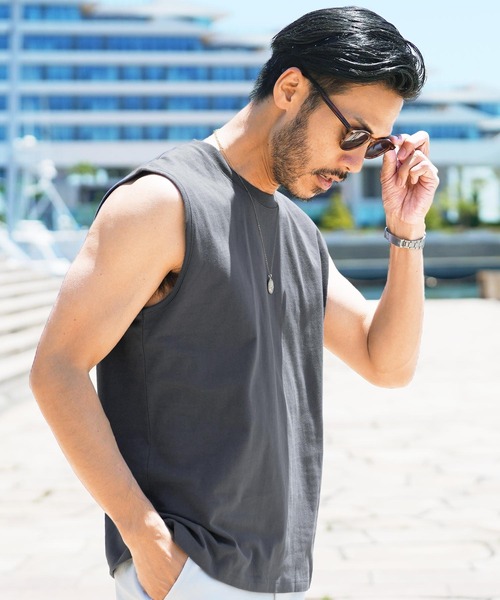 jiggys shop（ジギーズショップ）の「ルーズフィットタンクトップ（タンクトップ・メンズ・ホワイト/ブラック/チャコールグレー・MEDIUM/LARGE/X-LARGE）」の3枚目の写真