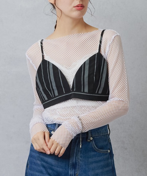 Lull（ルル）の「【Lull / ルル】メッシュシアーカットソー（Tシャツ/カットソー・レディース・ホワイト/ネイビー/イエロー・ONESIZE）」の17枚目の写真