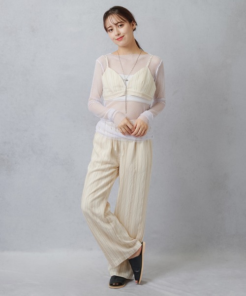 Lull（ルル）の「【Lull / ルル】メッシュシアーカットソー（Tシャツ/カットソー・レディース・ホワイト/ネイビー/イエロー・ONESIZE）」の21枚目の写真