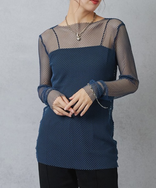 Lull（ルル）の「【Lull / ルル】メッシュシアーカットソー（Tシャツ/カットソー・レディース・ホワイト/ネイビー/イエロー・ONESIZE）」の11枚目の写真