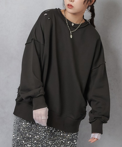 Lull（ルル）の「【Lull / ルル】メッシュシアーカットソー（Tシャツ/カットソー・レディース・ホワイト/ネイビー/イエロー・ONESIZE）」の5枚目の写真