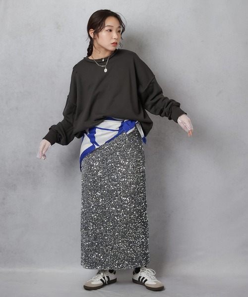 Lull（ルル）の「【Lull / ルル】メッシュシアーカットソー（Tシャツ/カットソー・レディース・ホワイト/ネイビー/イエロー・ONESIZE）」の8枚目の写真