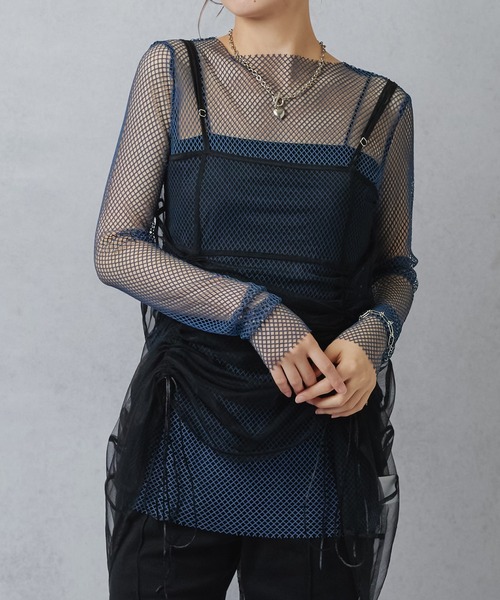 Lull（ルル）の「【Lull / ルル】メッシュシアーカットソー（Tシャツ/カットソー・レディース・ホワイト/ネイビー/イエロー・ONESIZE）」の12枚目の写真