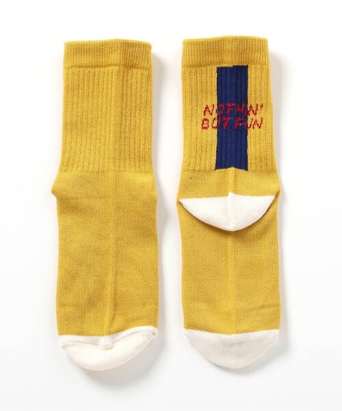 BREEZE（ブリーズ）の「ロゴ・ボーダーソックス（ソックス/靴下・キッズ・ネイビー/ブラウン/オフホワイト/イエロー/ブルー/グリーン・15 /18/21）」の6枚目の写真
