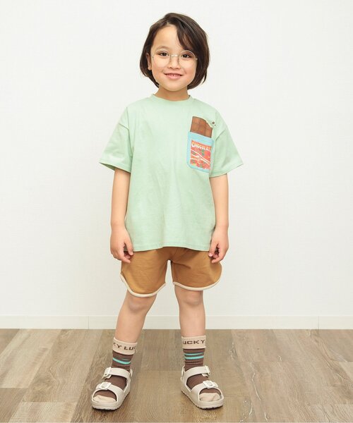 BREEZE（ブリーズ）の「ロゴ・ボーダーソックス（ソックス/靴下・キッズ・ネイビー/ブラウン/オフホワイト/イエロー/ブルー/グリーン・15 /18/21）」の8枚目の写真