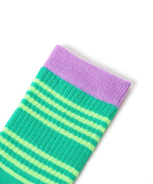 BREEZE（ブリーズ）の「ロゴ・ボーダーソックス（ソックス/靴下・キッズ・ネイビー/ブラウン/オフホワイト/イエロー/ブルー/グリーン・15 /18/21）」の15枚目の写真