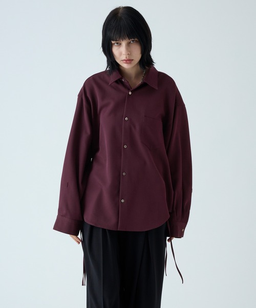 ディニュ 24ss カット デザイン ノーカラー シャツ サイズF ディニュ 24ss カット デザイン ノーカラー シャツ サイズF 2025