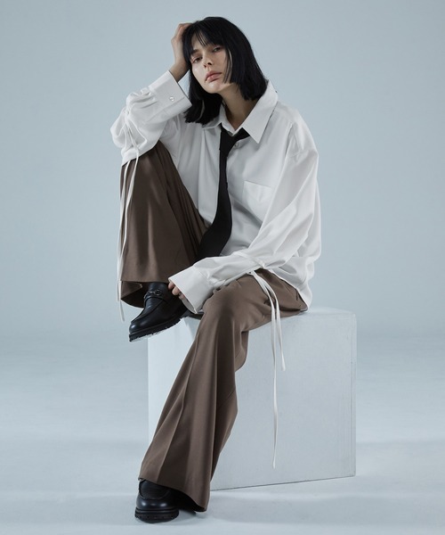 ブラウス シャツ design loose shirts / デザインルーズシャツ レディース VELNUS（ベルナス）の「【VELNUS】2way cord design loose