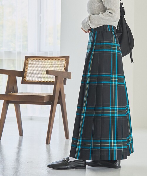 coen（コーエン）の「チェックプリーツスカート（スカート・レディース・オレンジ/イエロー/コバルトブルー・S/M/L）」の4枚目の写真