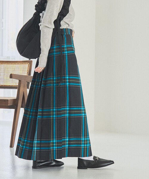 coen（コーエン）の「チェックプリーツスカート（スカート・レディース・オレンジ/イエロー/コバルトブルー・S/M/L）」の5枚目の写真