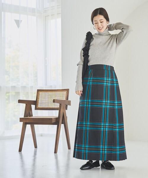 coen（コーエン）の「チェックプリーツスカート（スカート・レディース・オレンジ/イエロー/コバルトブルー・S/M/L）」の9枚目の写真