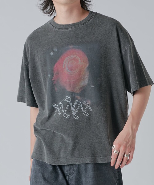 Lui's(ルイス)の「ピグメントプリントT(Tシャツ/カットソー・メンズ・オフホワイト/チャコールグレー・FREE)」の1枚目の写真