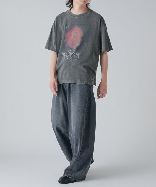 Lui's(ルイス)の「ピグメントプリントT(Tシャツ/カットソー・メンズ・オフホワイト/チャコールグレー・FREE)」の16枚目の写真