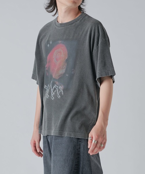 Lui's(ルイス)の「ピグメントプリントT(Tシャツ/カットソー・メンズ・オフホワイト/チャコールグレー・FREE)」の12枚目の写真