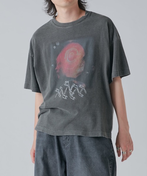 Lui's(ルイス)の「ピグメントプリントT(Tシャツ/カットソー・メンズ・オフホワイト/チャコールグレー・FREE)」の10枚目の写真