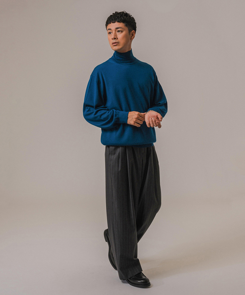 [極美品] EDIFICE × ロロピアーナ　23SS　パイプドステムパンツ　L 極美品] EDIFICE × ロロピアーナ 23SS パイプドステムパンツ L