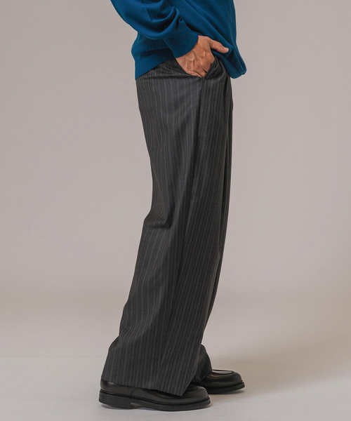 EDIFICE LA BOUCLE（エディフィスラブークル）の「LA BOUCLE(ラブークル) Loro Piana Fabric ワイドパンツ（スラックス・メンズ・グレー/ネイビー/ベージュ・2/3）」の19枚目の写真