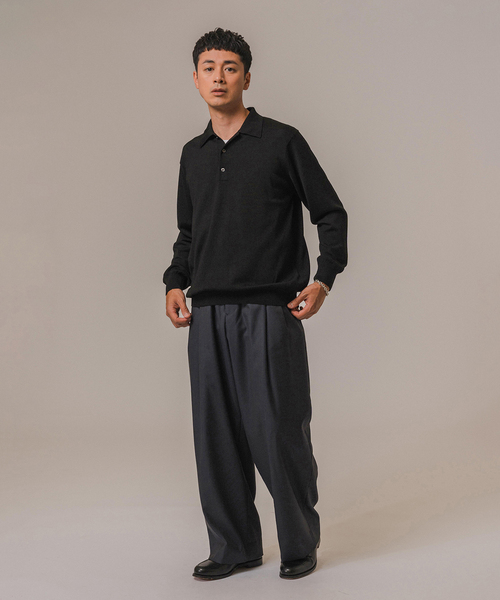 LA BOUCLE(ラブークル) Loro Piana Fabric ワイドパンツ（スラックス