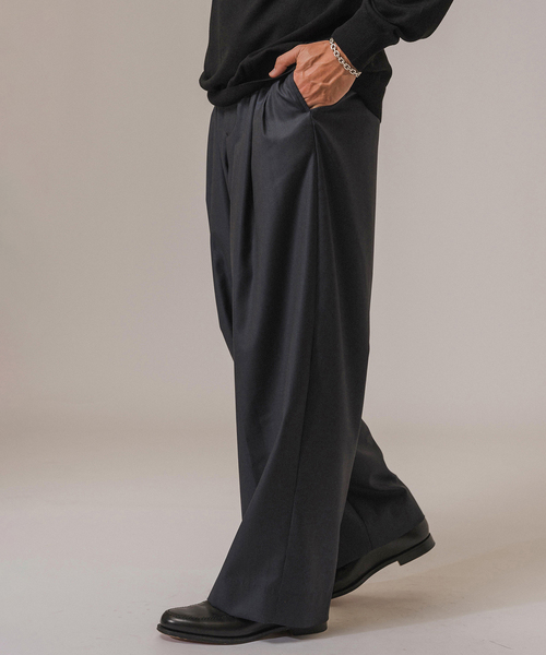 LA BOUCLE(ラブークル) Loro Piana Fabric ワイドパンツ（スラックス