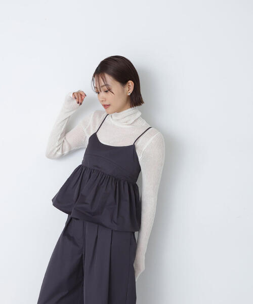 NATURAL BEAUTY BASIC(ナチュラルビューティーベーシック)の「◇クロップドキャミ(キャミソール・レディース・チャコールグレー/ダークブラウン/ベージュ・FREE)」の13枚目の写真