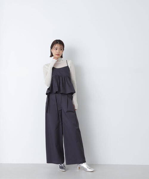 NATURAL BEAUTY BASIC(ナチュラルビューティーベーシック)の「◇クロップドキャミ(キャミソール・レディース・チャコールグレー/ダークブラウン/ベージュ・FREE)」の12枚目の写真