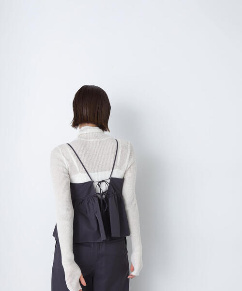 NATURAL BEAUTY BASIC(ナチュラルビューティーベーシック)の「◇クロップドキャミ(キャミソール・レディース・チャコールグレー/ダークブラウン/ベージュ・FREE)」の11枚目の写真