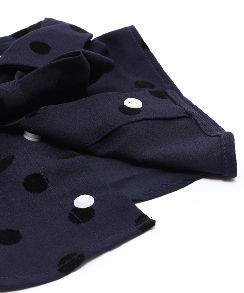 'PalinkA（パリンカ）の「ドット柄付け襟（その他・キッズ・オフホワイト/ネイビー・SMALL/MEDIUM）」の4枚目の写真