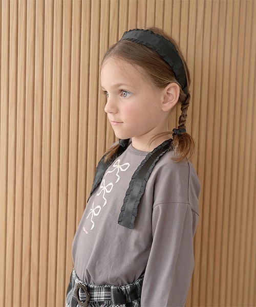 Lycee mine（リセマイン）の「フリルリボンテープカチューシャ【子供服】【キッズ】【女の子】（カチューシャ・キッズ・ブラック/レッド/モスグリーン・F）」の6枚目の写真