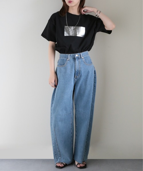 MAISON BREEZE（メゾンブリーズ）の「【MAISON BREEZE】加工デニム カーブパンツ 223-703-3244 DTK（デニムパンツ・レディース・ライトブルー/ブルー・S/M）」の12枚目の写真