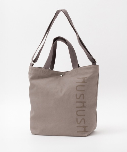 HusHusH（ハッシュアッシュ）の「HusHusH ハッシュアッシュ ロゴ入りトートバッグ（トートバッグ・レディース・オリーブ/ピンク/グレー・フリー）」の2枚目の写真